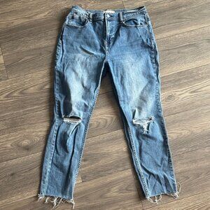 PacSun Medium Blue Ripped Cropped Jeans